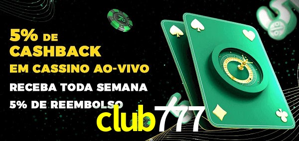 Promoções do cassino ao Vivo club777